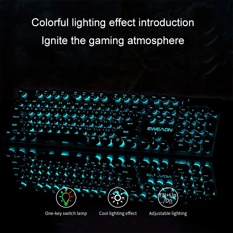 Retro Punk Mechanical Feel Key - огляд і ціна Gaming Keyboard Backlit